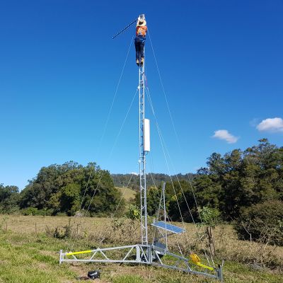 Cel-Pod Tripod Tower set up in regional QLD