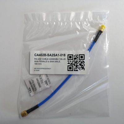 CA402B-SA2SA1-018 SMA Male to SMA Female patch cable RG402 in packet