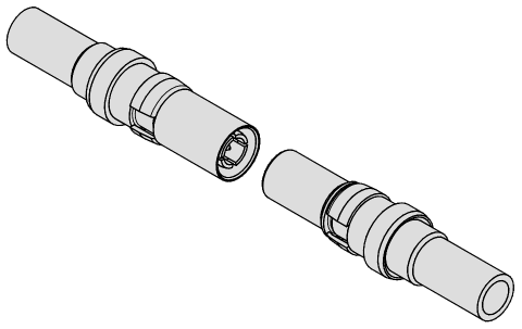 Slide-on/Push-on coupling mechanism RF connectors