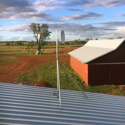Galvanised steel roof mast in outback Australia