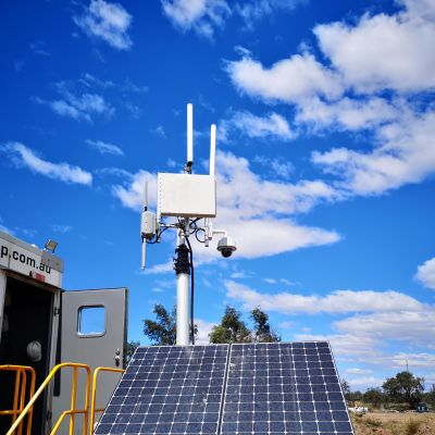 Cambium Medusa access point installed on Solar Comms Trailer