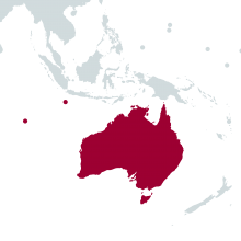 Australia on contextual world map