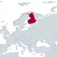 Finland on world map