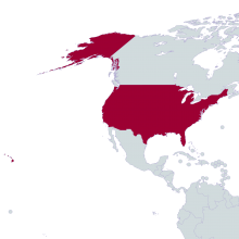 United States of America world map