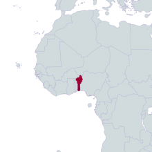Benin world map