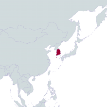 South Korea world map